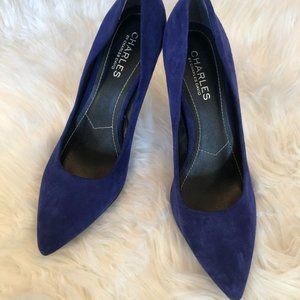 Charles by Charles David Cobalt Blue Suede Heels 7.5